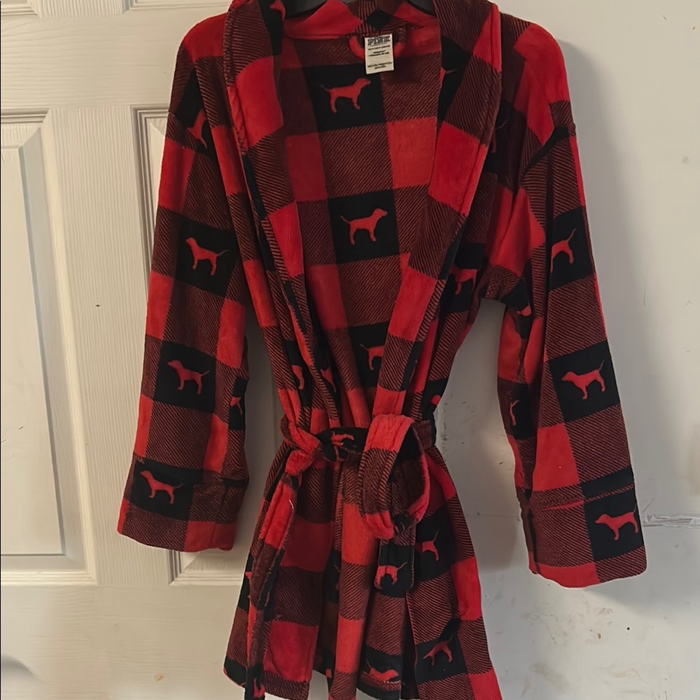 Victoria's Secret Red and Black Plaid Robe